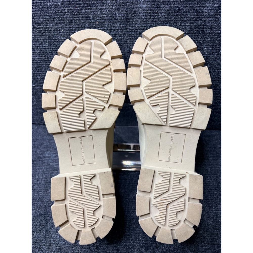 Sincerely Jules Dylan Cream Lug Sole Penny Loafers Womens 9M Chunky Block Heel - Picture 9 of 10